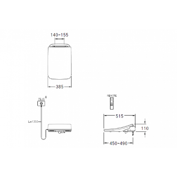 Bản vẽ kỹ thuật nắp bồn cầu C9208