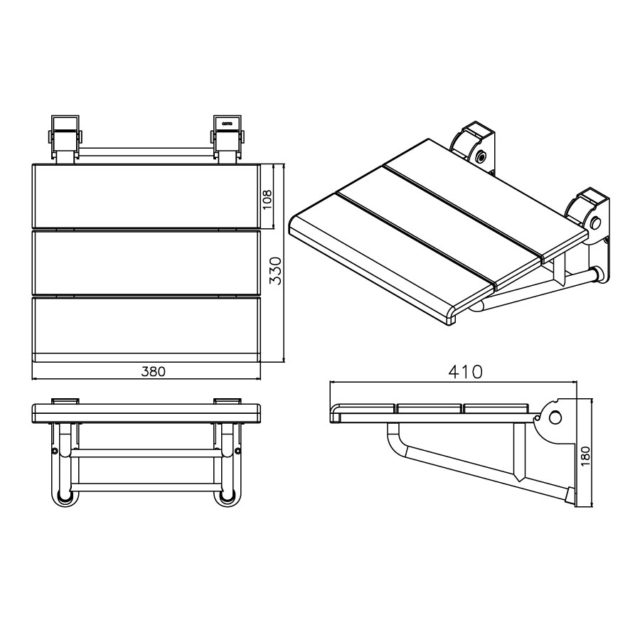 Ghế tắm gấp gọn COTTO CT0169 Natura (có thể gấp gọn)