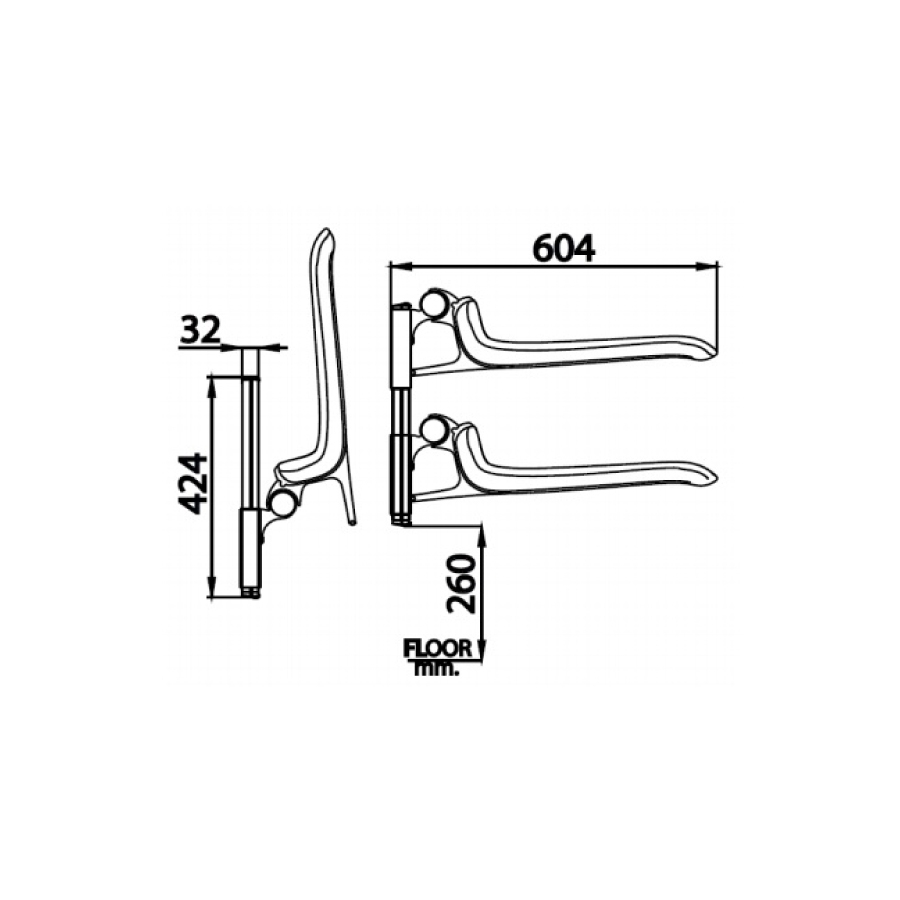 Ghế tắm cho người lớn COTTO CT0183#WH Pressalit (có thể gấp gọn)