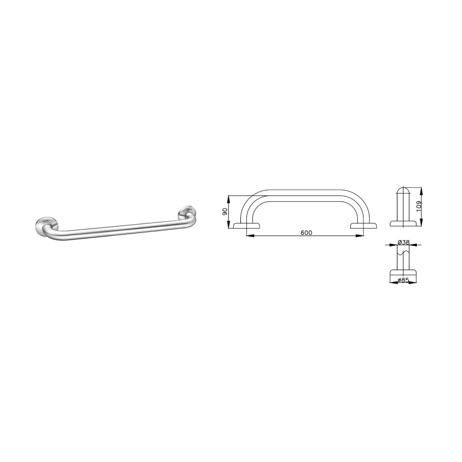 Thanh tay vịn thẳng COTTO CT790 Handrail