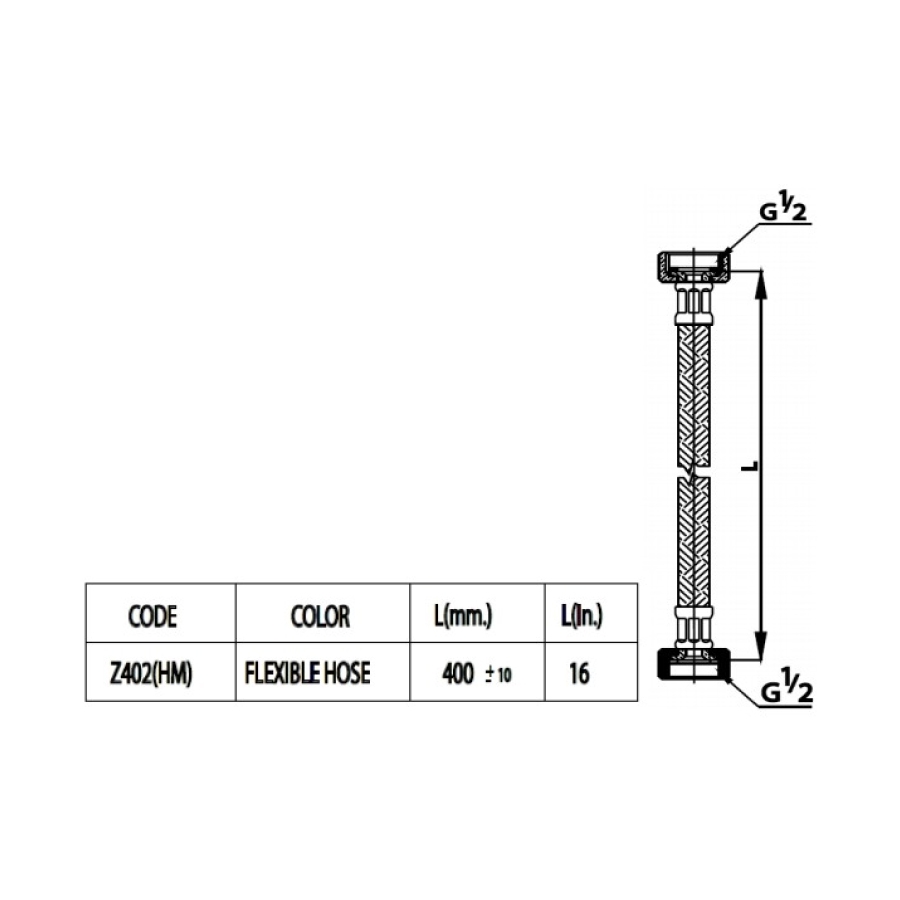 Dây cấp nước 40cm COTTO Z402(HM) Flexible Hose