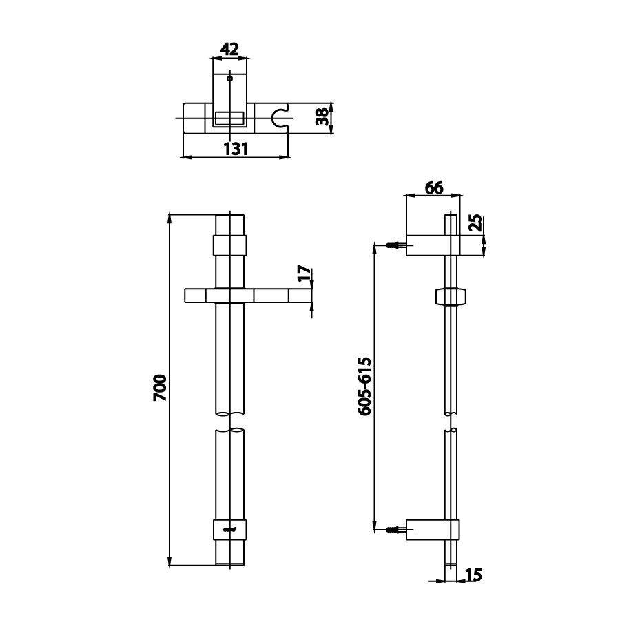 Thanh trượt sen tắm COTTO CT0136
