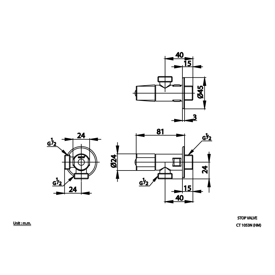 Van khóa COTTO CT1053N(HM) 1 in 2 out