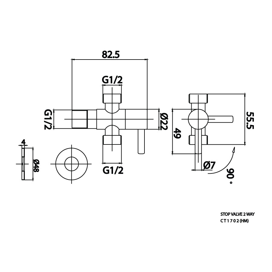 Van khóa COTTO CT1702(HM) 1 in 2 out