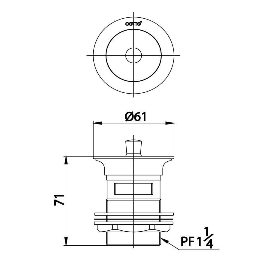 Bộ xả nhấn COTTO CT6062(HM) dạng nắp có lỗ xả tràn