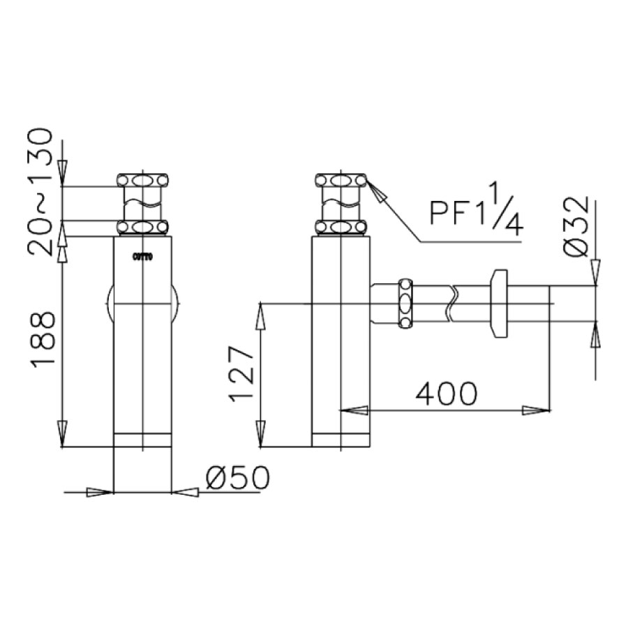 Ống thải chữ P COTTO CT689AX(HM)