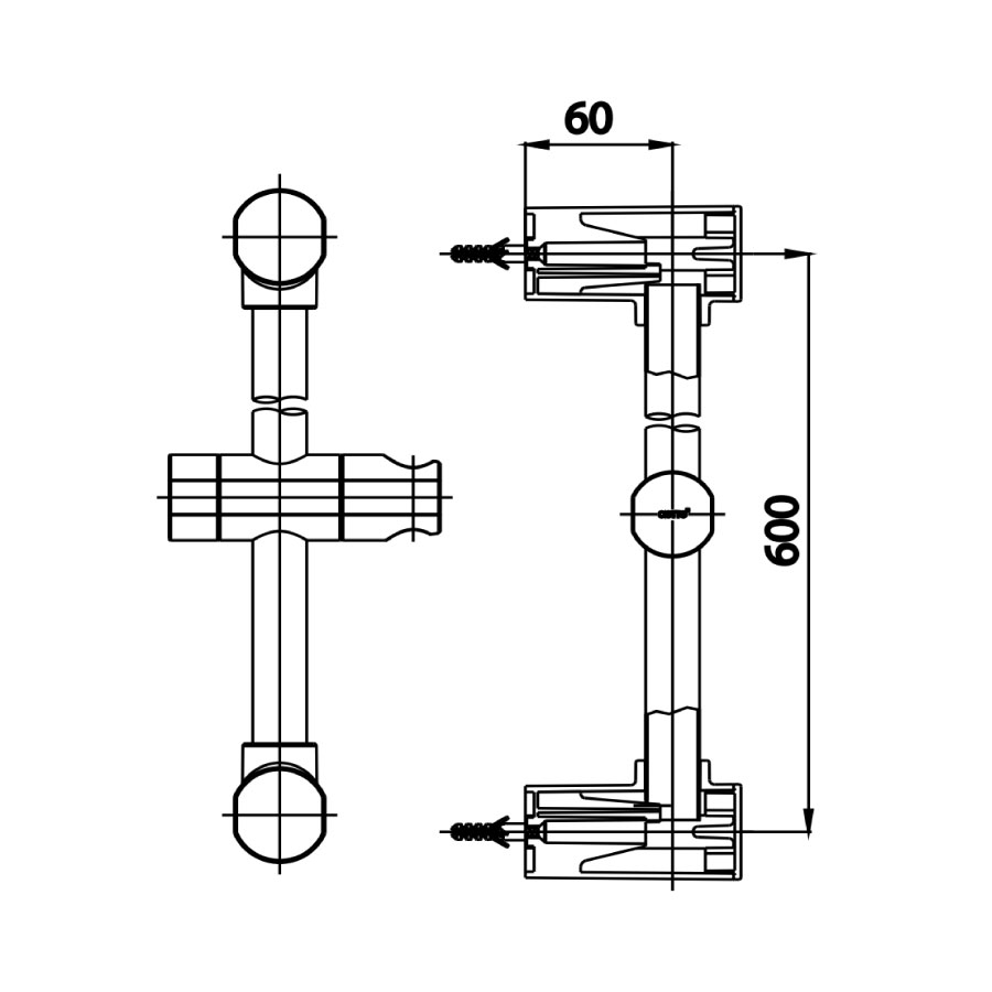 Thanh trượt sen tắm COTTO CT709(HM) Slide Bar