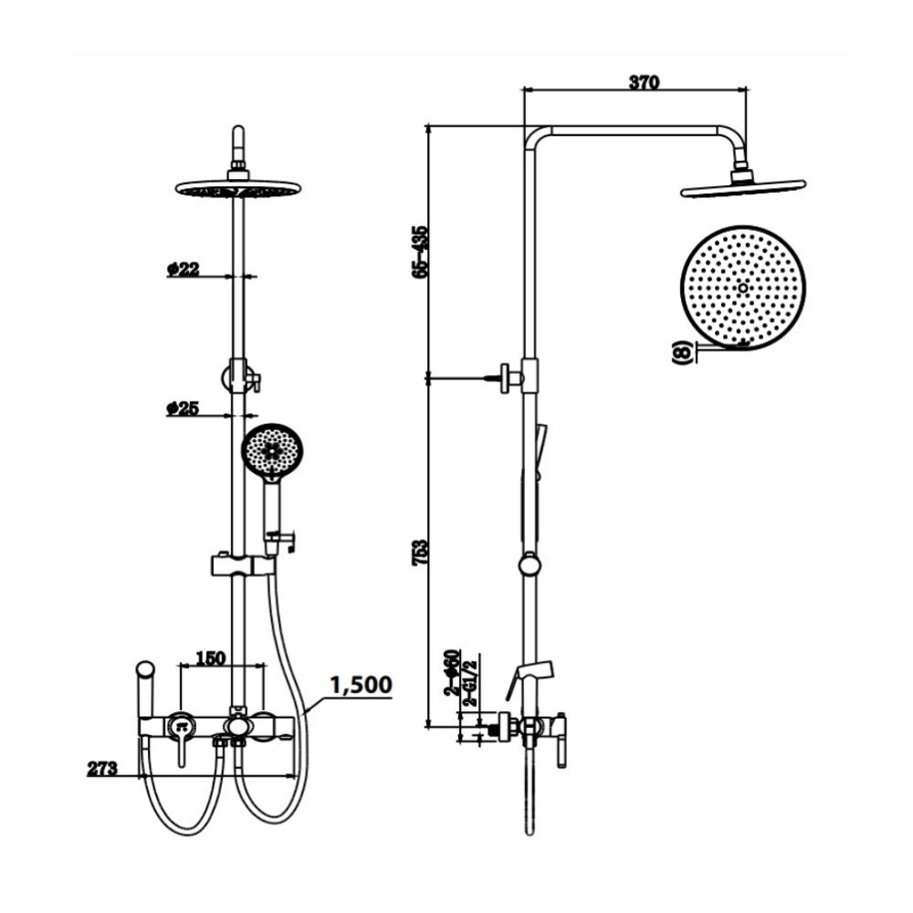 Bộ sen cây nóng lạnh bát tròn COTTO CT3003WOS