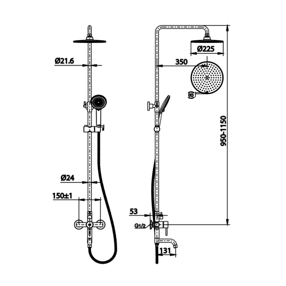 Bộ sen cây nóng lạnh bát tròn COTTO CT3004WOS