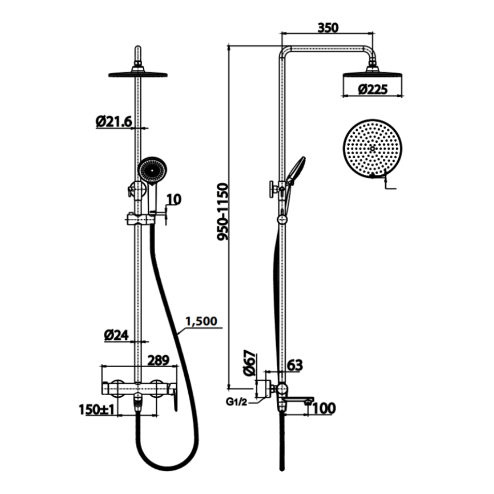 Bộ sen cây nóng lạnh bát tròn COTTO CT3006WOS