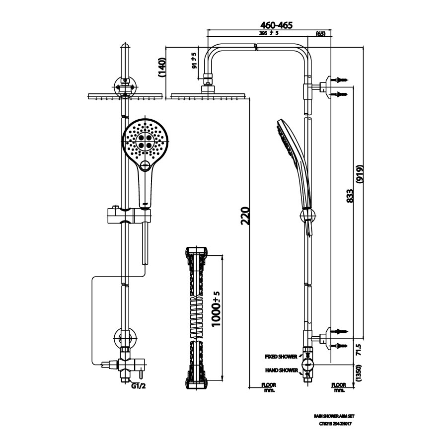 Thân sen tắm đứng COTTO CT6213Z94ZH017
