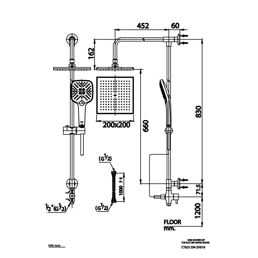 Thân sen tắm đứng COTTO CT623Z95ZH018