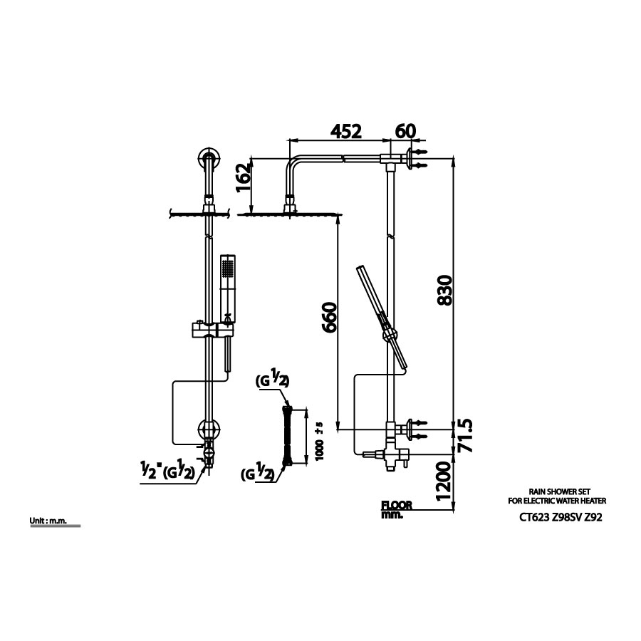 Thân sen tắm đứng COTTO CT623Z98SVZ92