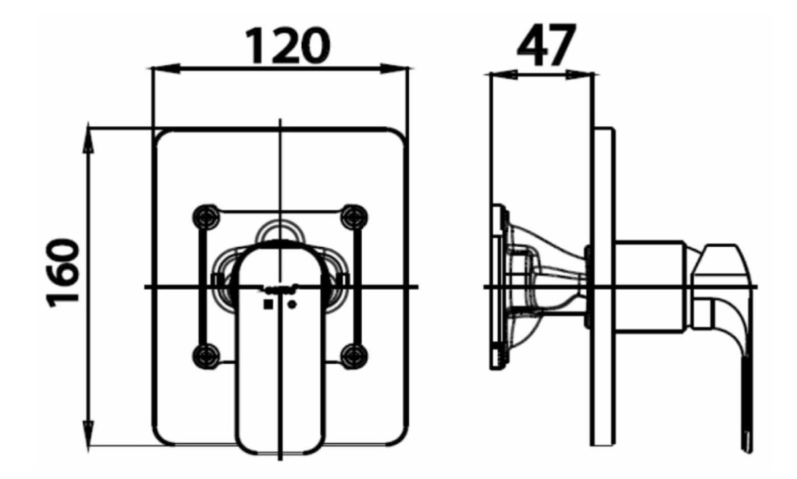 Van điều chỉnh âm tường nóng lạnh COTTO CT2146A