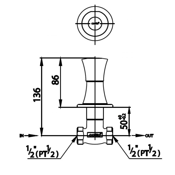 Củ sen lạnh COTTO âm tường CT1093C26(HM)