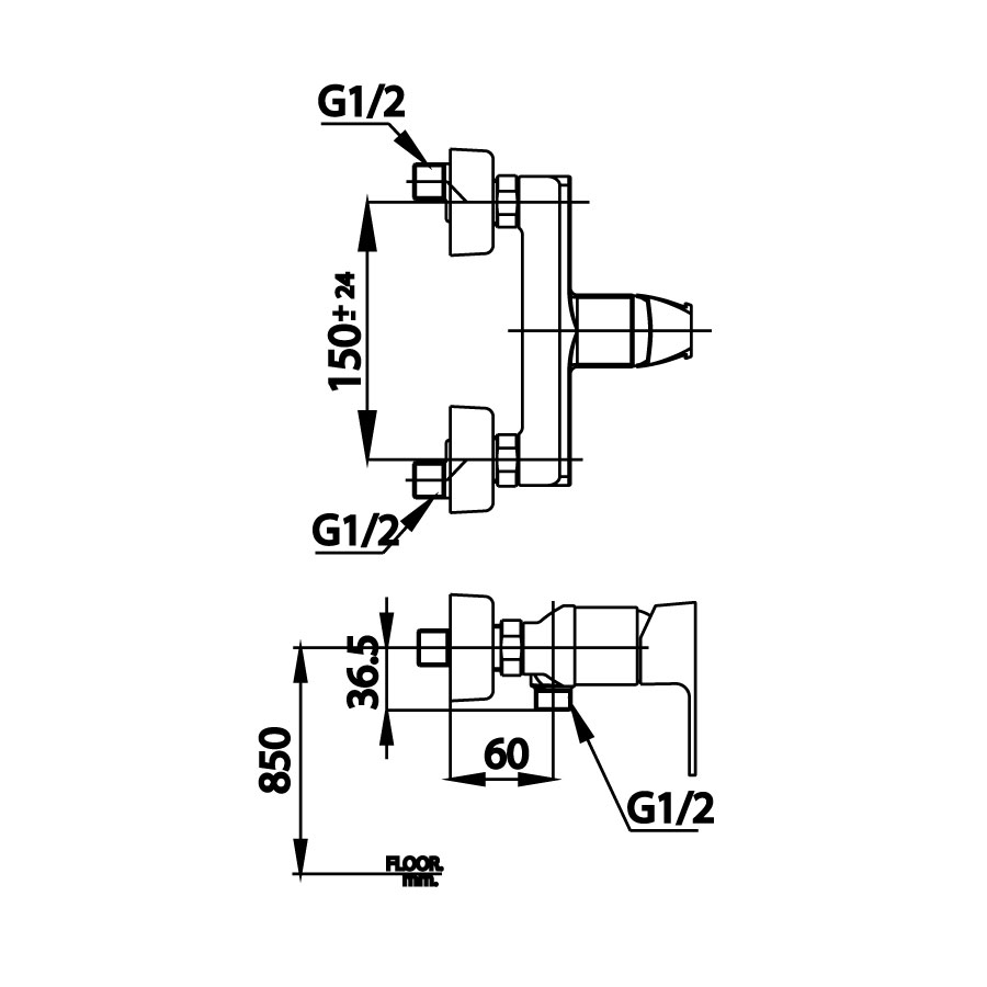 Củ sen tắm COTTO CT2205A nóng lạnh Cubic
