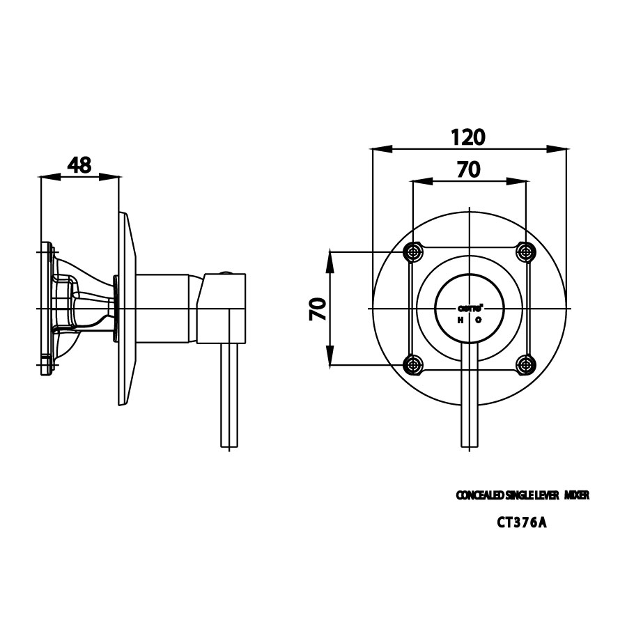 Van điều chỉnh âm tường COTTO CT376A nóng lạnh 1 đường nước Anthony