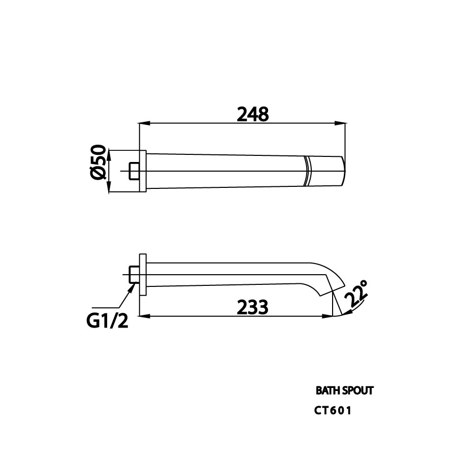 Vòi xả bồn COTTO CT601 gắn tường Linio