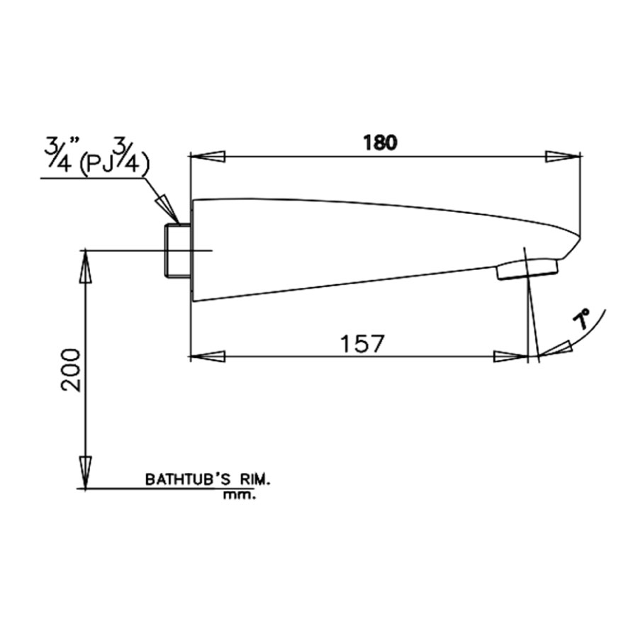Vòi xả bồn COTTO CT604 gắn tường