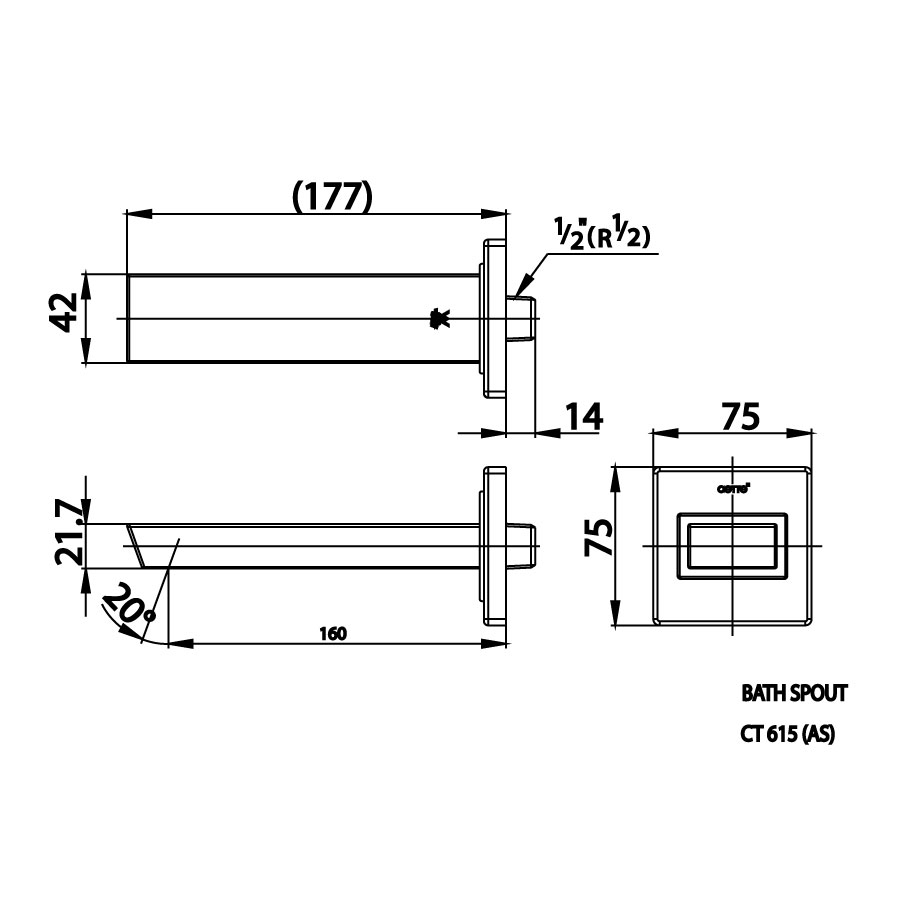 Vòi xả bồn COTTO CT615 gắn tường