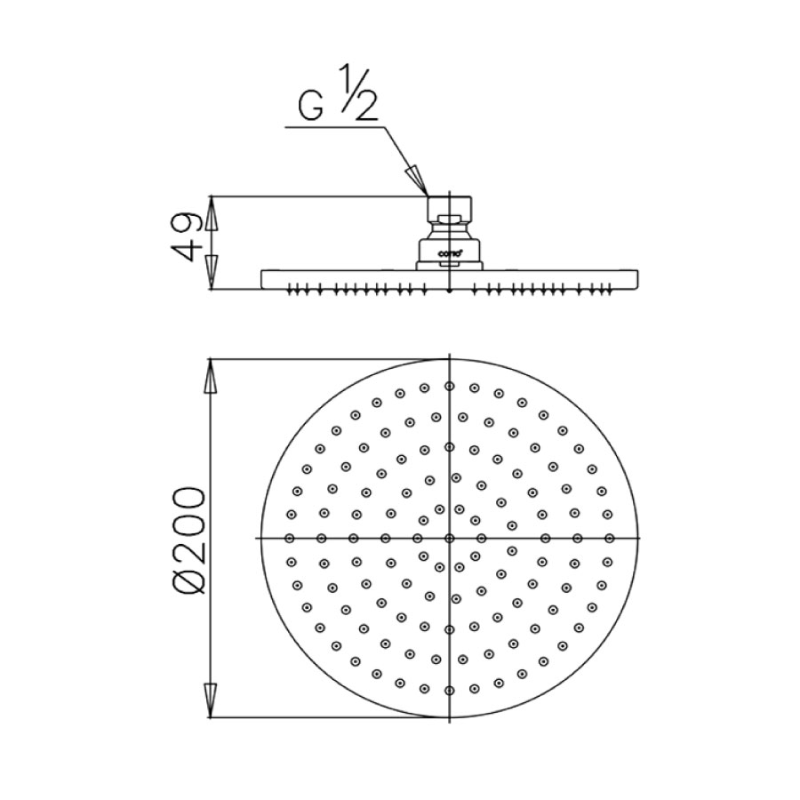 Bát sen mưa COTTO Z04V gắn trần