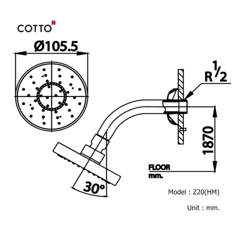 Bát sen gắn tường COTTO Z20(HM)