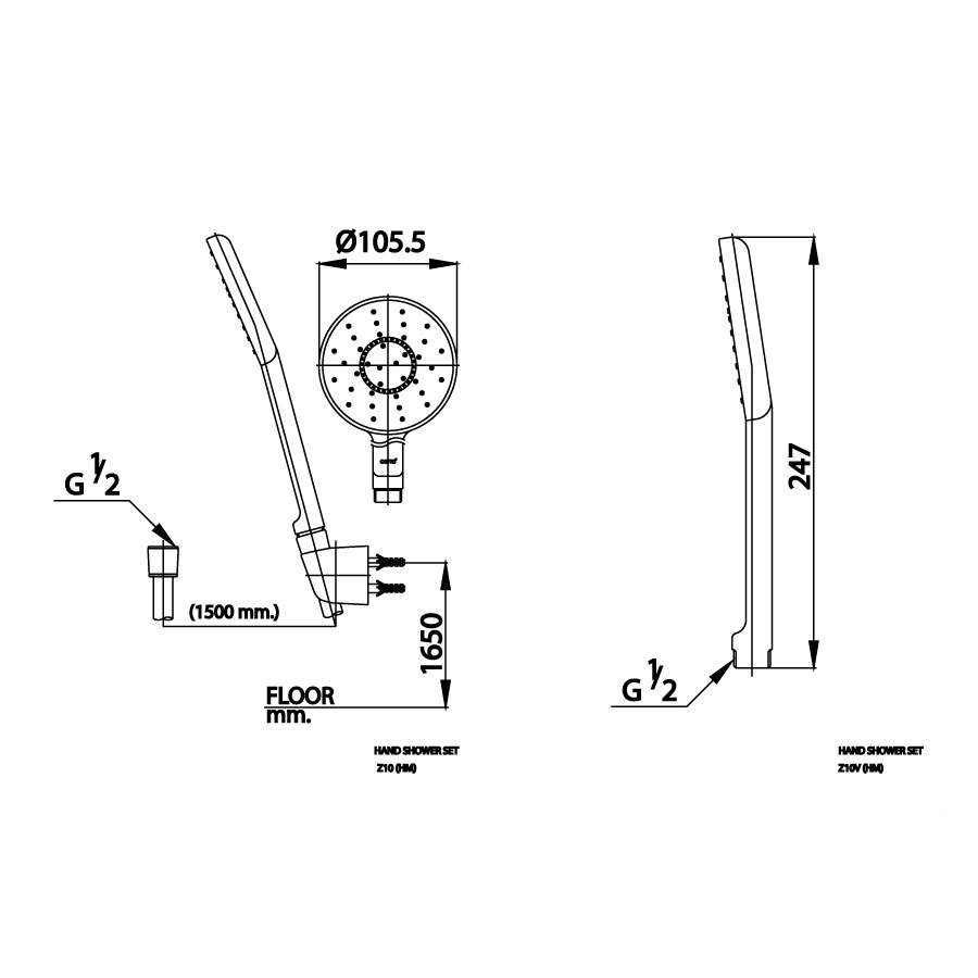 Tay sen tắm COTTO Z10D#BL(HM) 1 chức năng