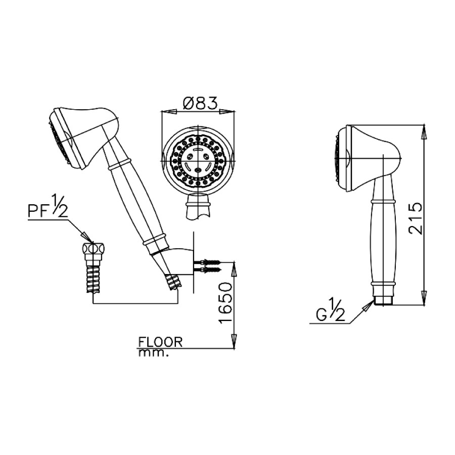 Tay sen tắm COTTO Z58V(HM) 3 chức năng