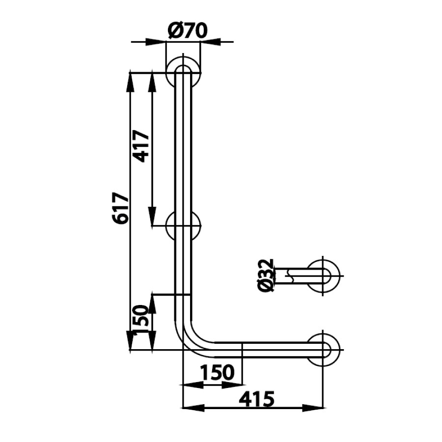 Thanh tay vịn COTTO CT751(RxL)(HM) Handrail hình chữ L