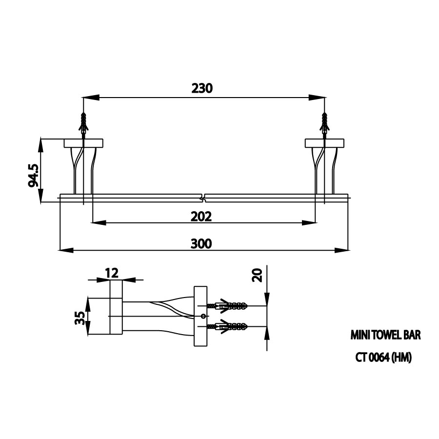 Thanh treo khăn COTTO CT0064