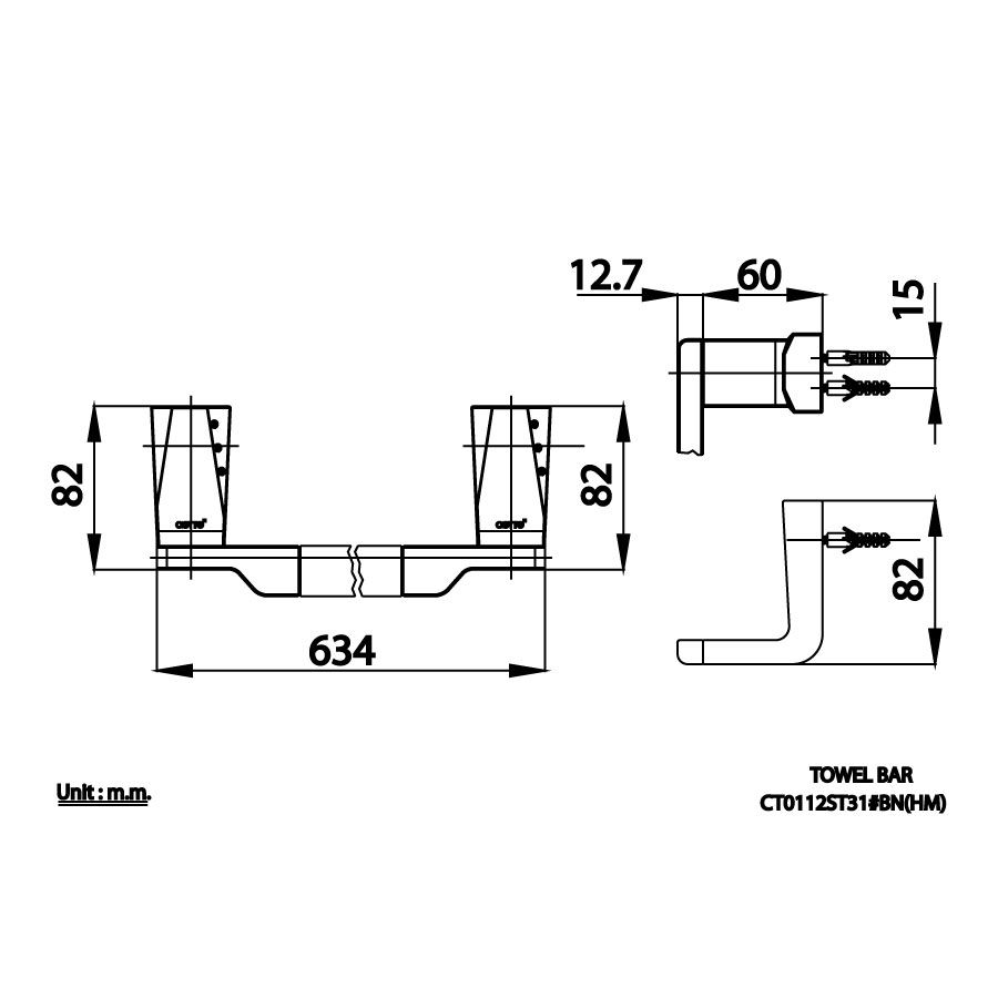 Thanh treo khăn COTTO CT0112STC31#BN Glacier