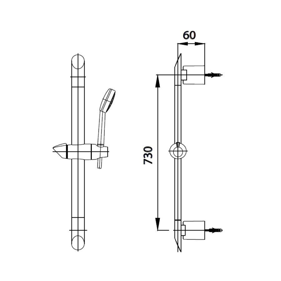 Thanh trượt sen tắm COTTO CT0133 Slide Bar
