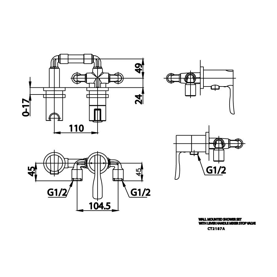 Van điều chỉnh âm tường nóng lạnh 1 đường nước Patchwork COTTO CT2187A