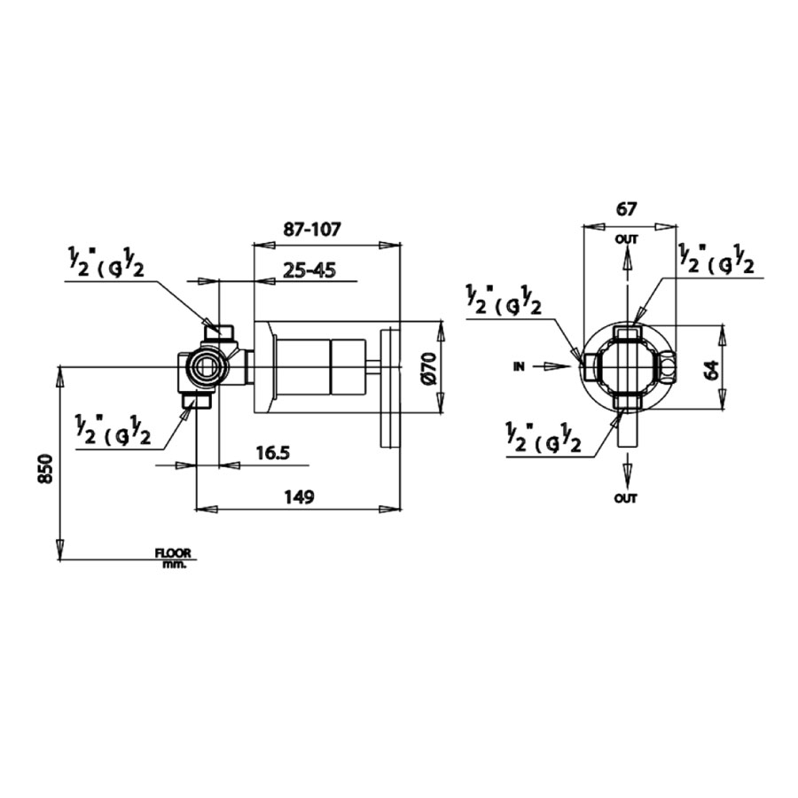 Van điều chỉnh âm tường lạnh 1 đường nước Anthony COTTO CT606