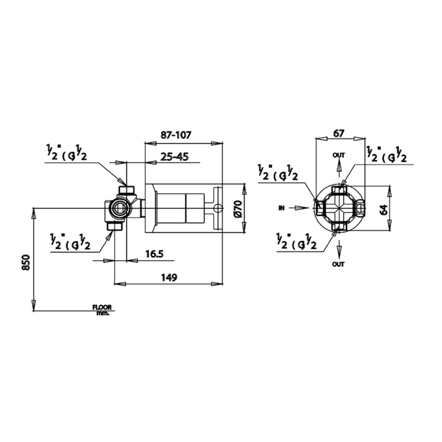 Van điều chỉnh âm tường lạnh 1 đường nước Cross COTTO CT606C16