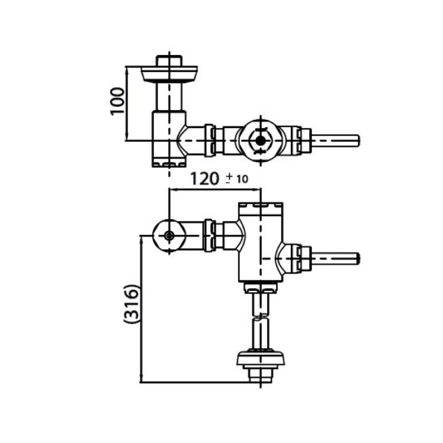 Van xả nhấn tiểu nam COTTO CT4571DUF