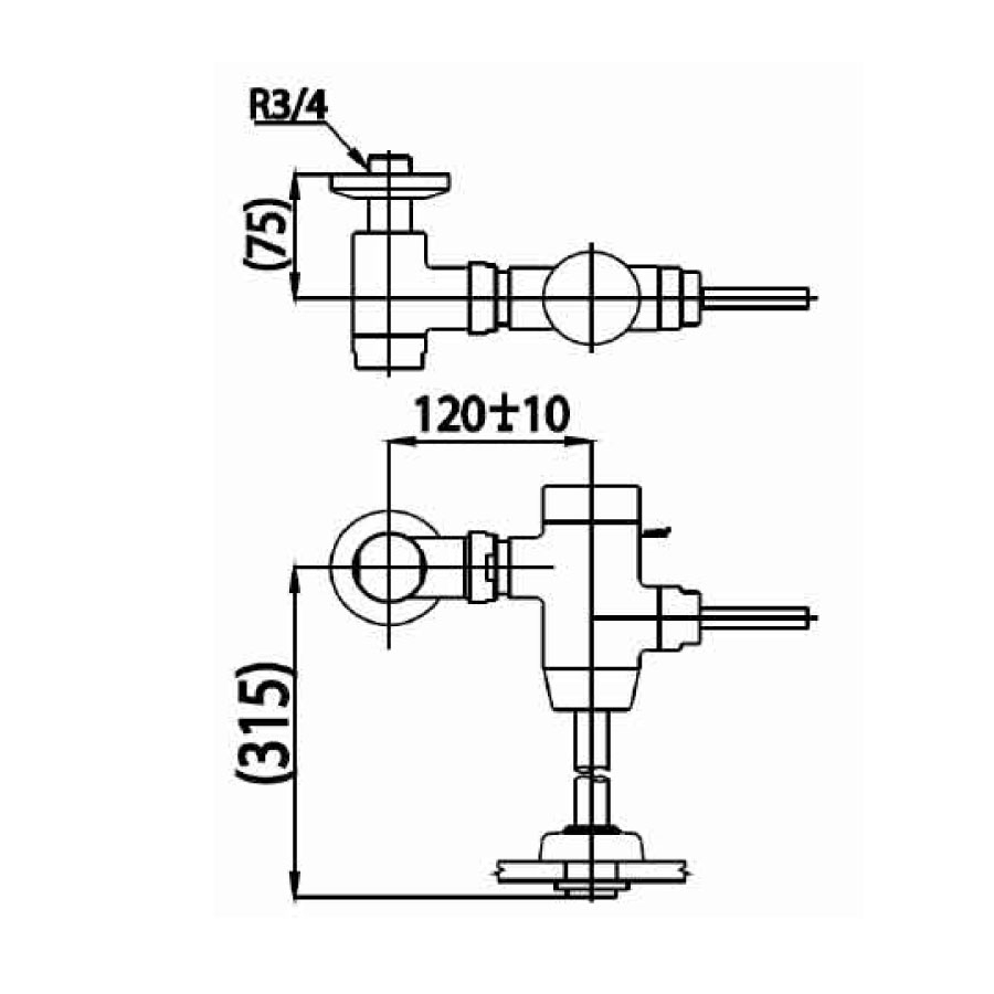 Van xả nhấn tiểu nam COTTO CT457XDUF