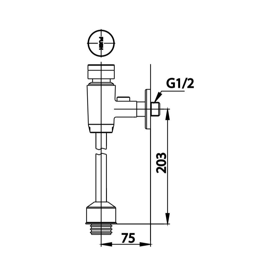 Van xả nhấn tiểu nam COTTO CT470C11SL(HM)