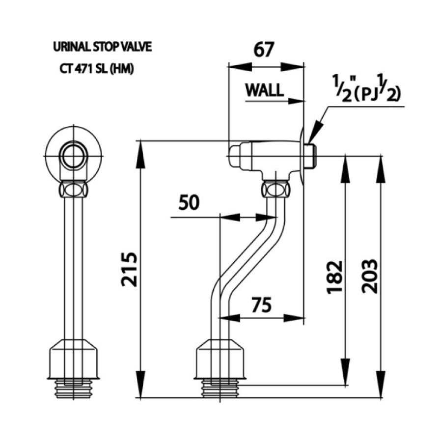 Van xả nhấn tiểu nam COTTO CT471SL(HM)