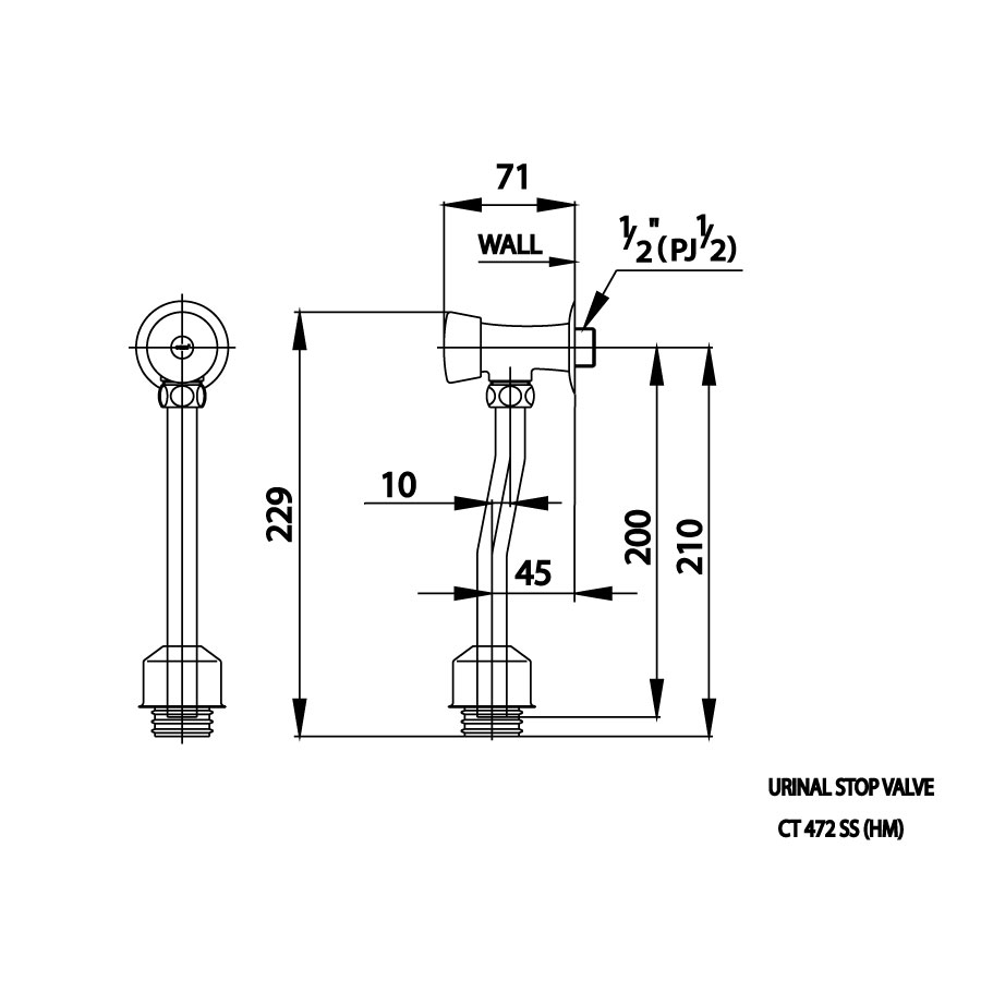 Van xả nhấn tiểu nam COTTO CT472SS(HM)