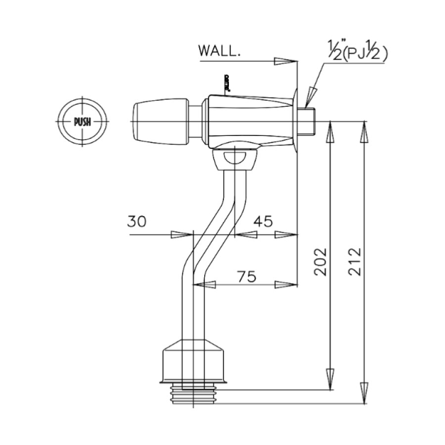 Van xả nhấn tiểu nam COTTO CT475SL(HM)