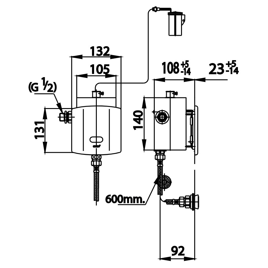 Van xả tiểu nam cảm ứng âm tường COTTO CT480AC / CT480DC