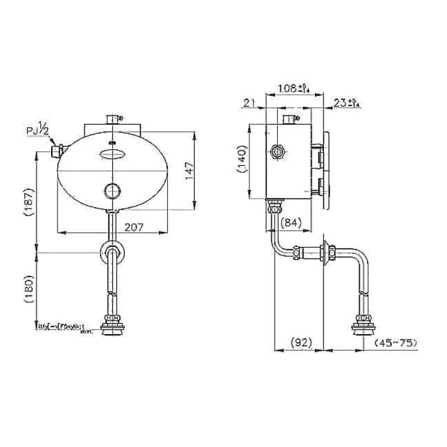 Van xả tiểu nam COTTO CT484 cảm ứng âm tường dùng điện có nút xả cơ