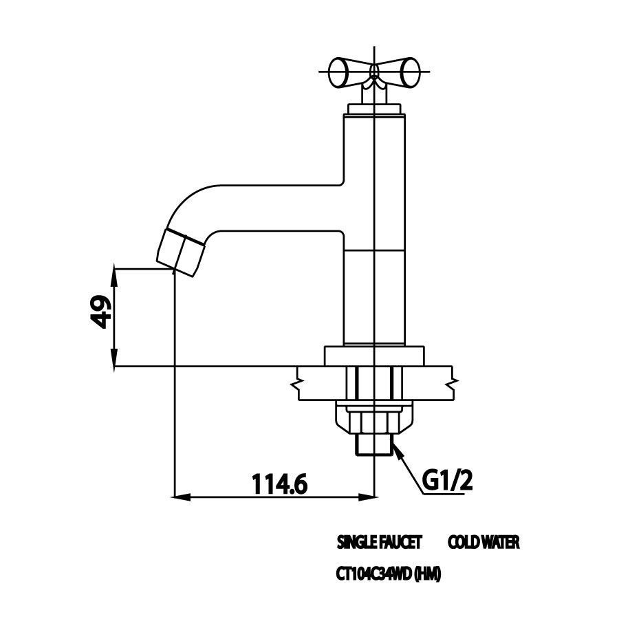 Vòi chậu lavabo COTTO CT104C34WD(HM) nước lạnh Reminiscence