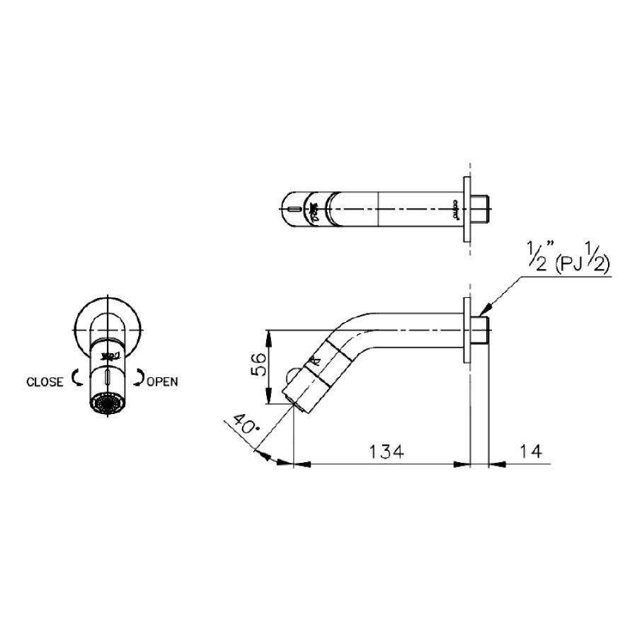 Vòi chậu lavabo COTTO CT1062 nước lạnh gắn tường Minimus