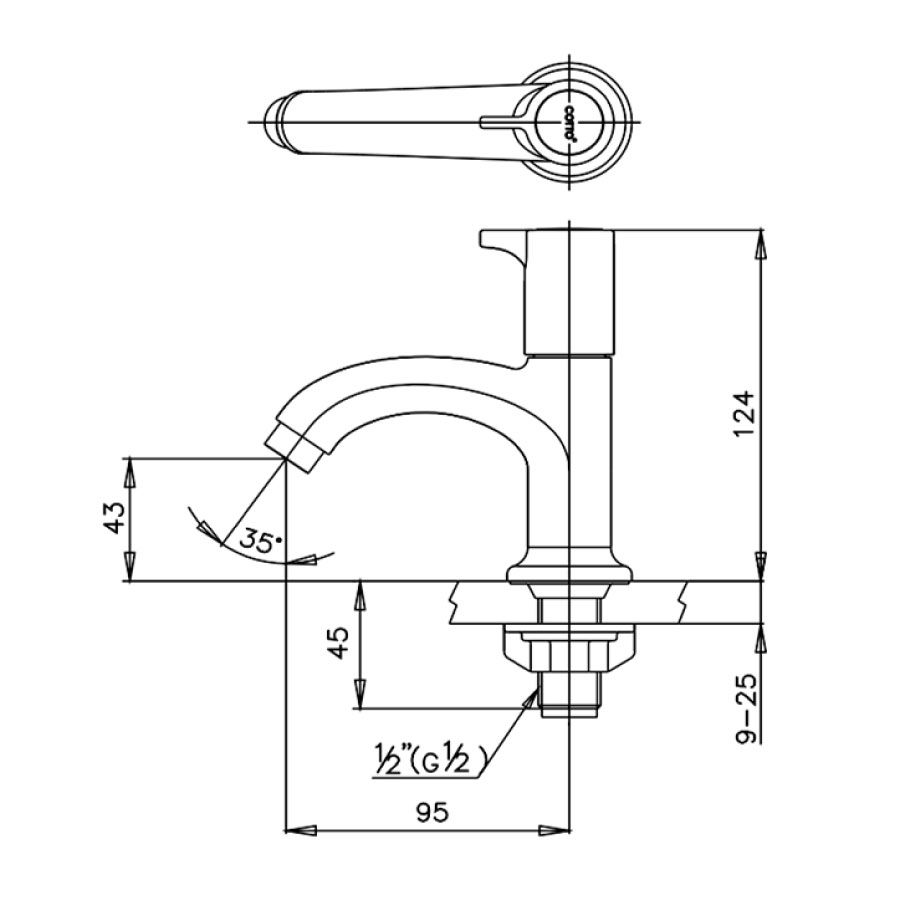 Vòi chậu lavabo COTTO CT1086C27(HM) nước lạnh Como