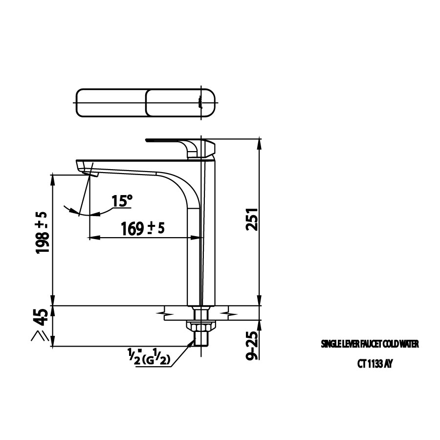 Vòi chậu lavabo COTTO CT1133AY lạnh thân cao Scirocco