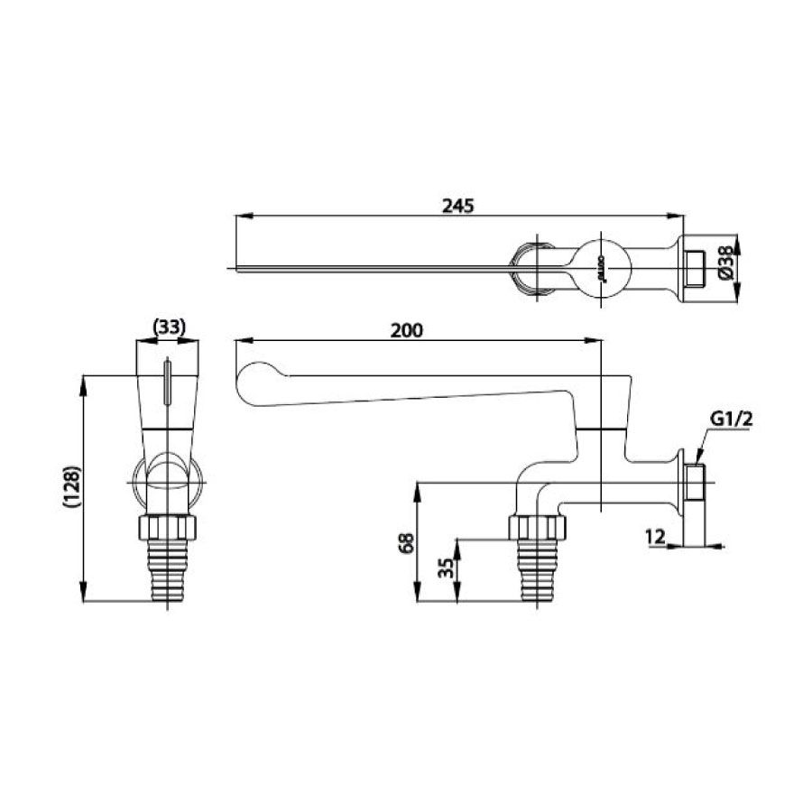 Vòi hồ COTTO CT1153C37 nước lạnh gắn tường Trust