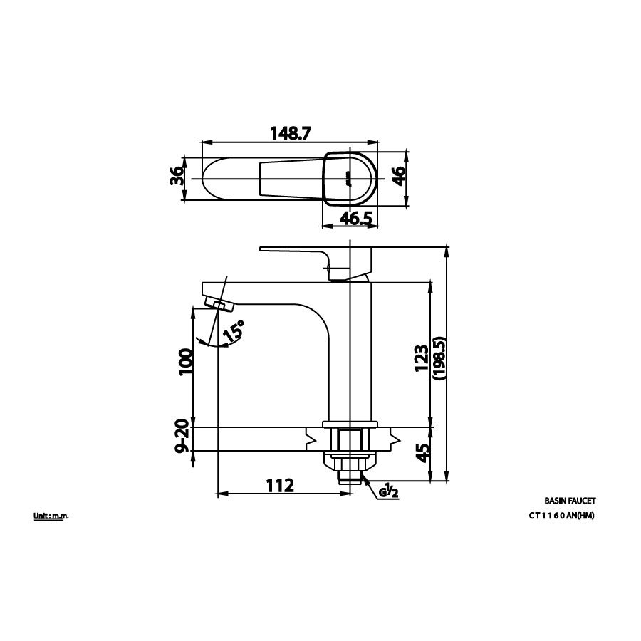 Vòi chậu lavabo COTTO CT1160AN(HM) lạnh Luke