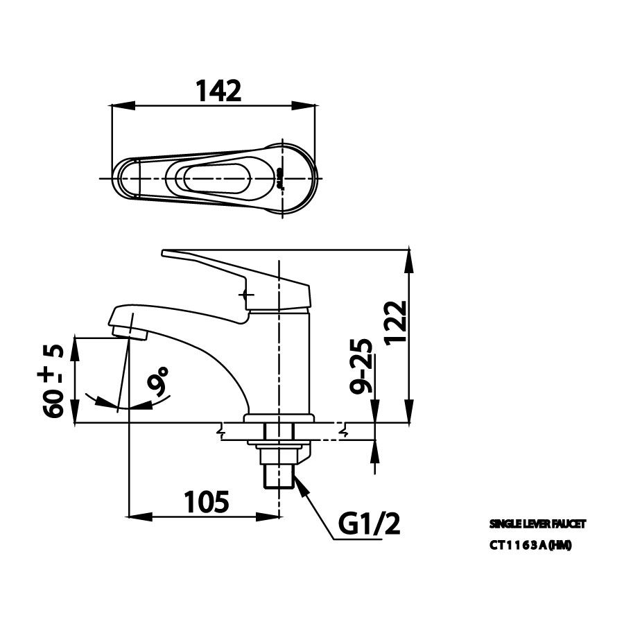 Vòi chậu lavabo COTTO CT1163A(HM) nước lạnh Arona V II